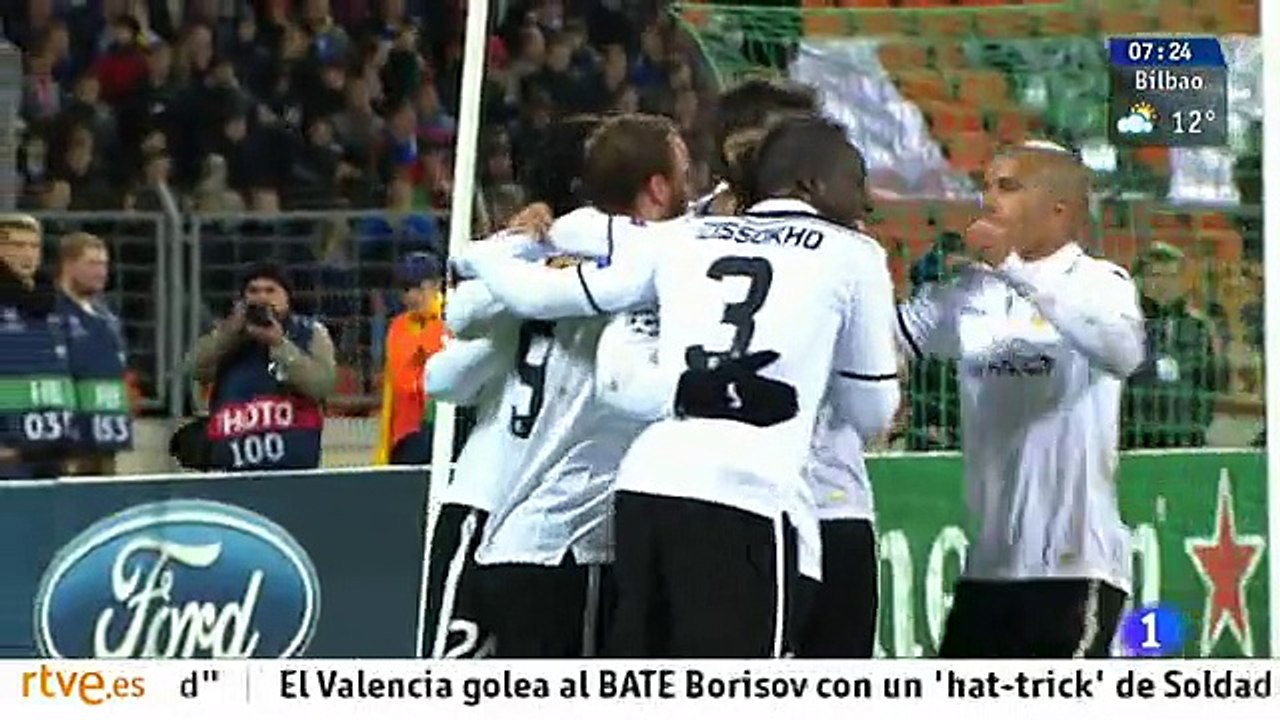 2012.10.23: BATE Borisov 0 - 3 Valencia CF (Resumen)