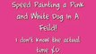 Speed Painting a Pink and White Dog in a Field!