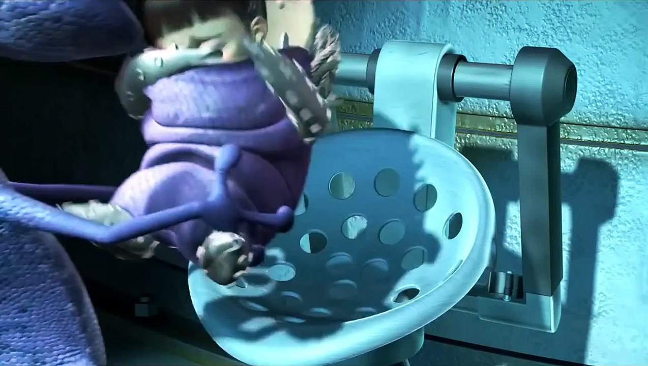 Monsters Inc. Mary gets frightened by the scream extractor machine.mp4