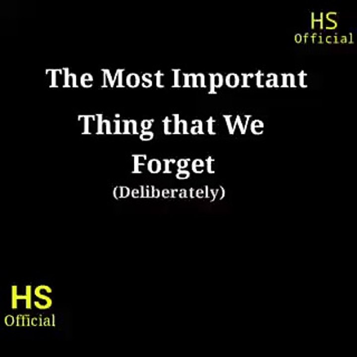 The thing we forget
