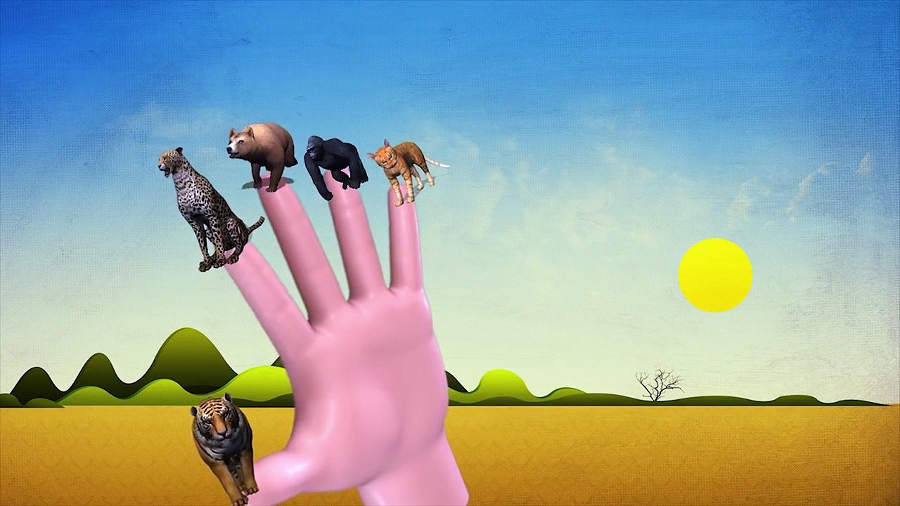 Animals 3d Finger Family Nursery kids English Rhyme | Animals finger family song