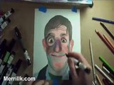 Prismacolor Markers and Colored Pencil Art: Supergeek- Speed Painting