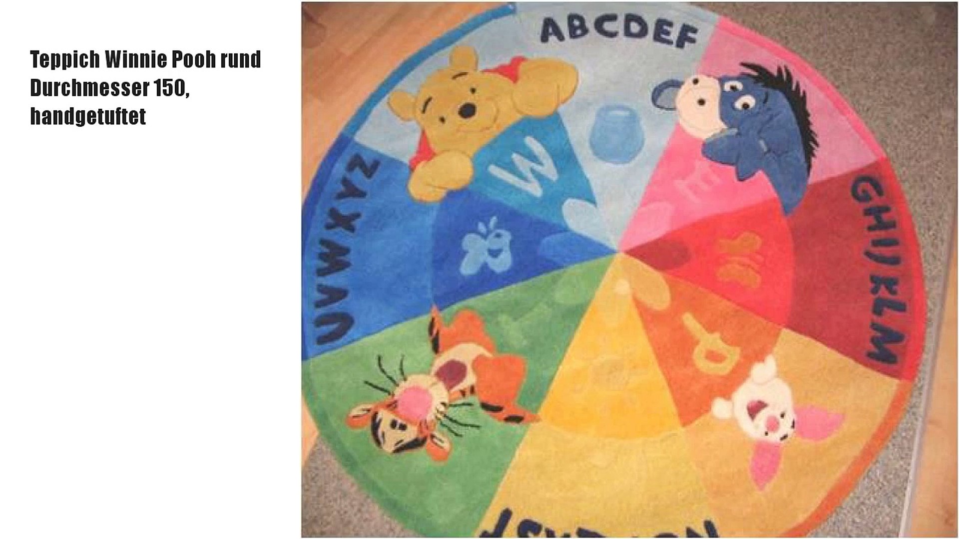 Teppich Winnie Pooh Rund Durchmesser 150 Handgetuftet Video