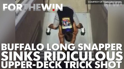 Buffalo long snapper sinks ridiculous trick shot from upper deck