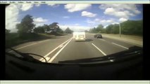 CCTV U.K Police release Road Rage: Driver slams on brakes in front of moving lorry