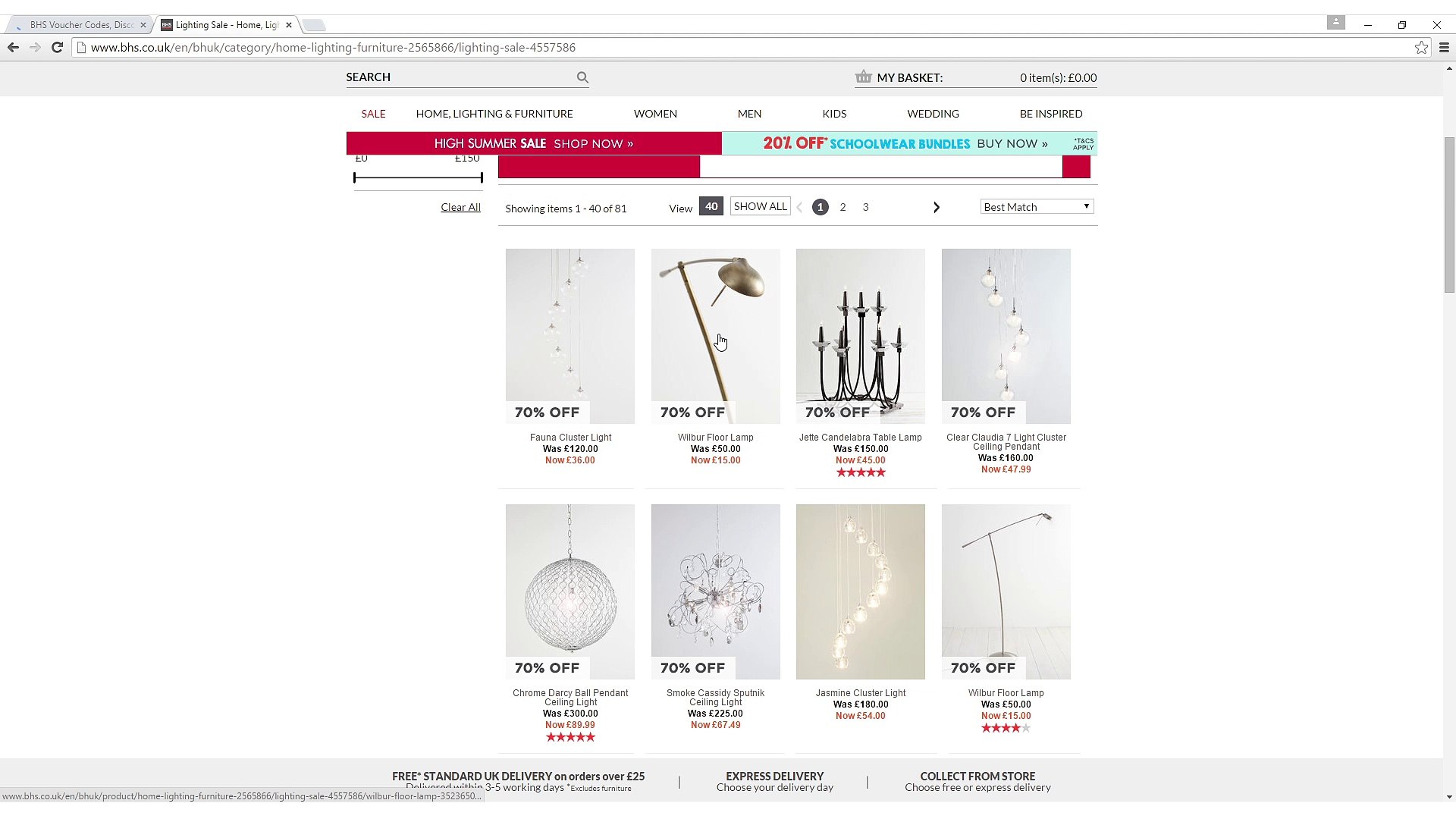 Bhs lighting discount code