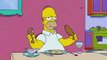 Homer schlägt seinen Kopf auf den Tisch