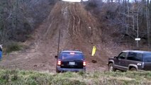 Stock 4x4 Grand Jeep Cherokee and Chevrolet Tahoe muddy hill climbing WITC New Years Ride