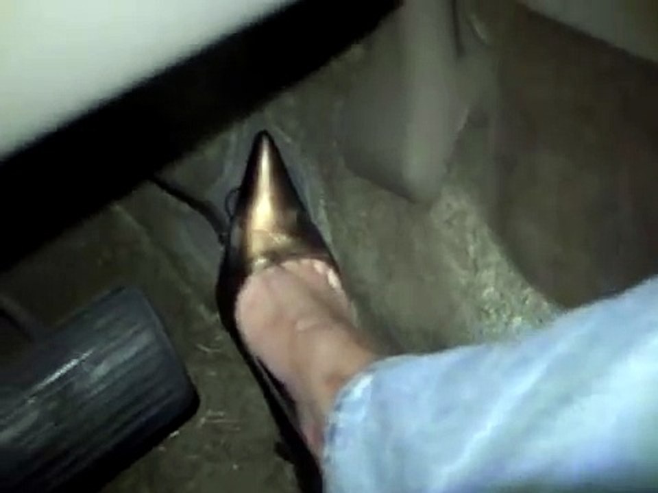 Pedal Pumping In Gold Heels