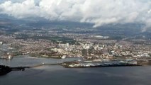 Landing at Cardiff Airport (Wales)