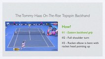 Tennis Topspin Backhand On The Rise - Tommy Haas - How To Prep The Racket - Part 1 of 4