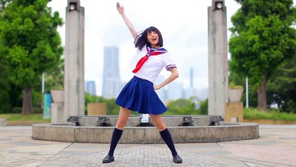 踊ってみた　パンチラ　妖怪体操　セクシーサンバ　Japanese high school girl　Dance　2