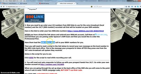 Secret Success Machine 800links local recording instruction