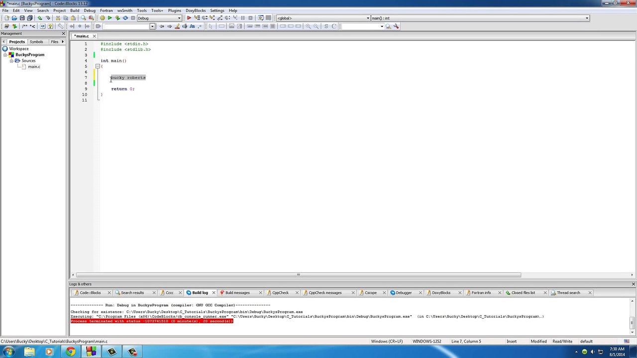 C Programming Tutorial - 7 - Variables