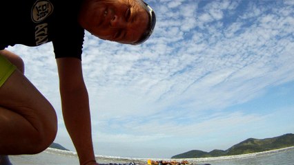 Bike e Sup nos mares e praia de Ubatuba, SP, Brasil