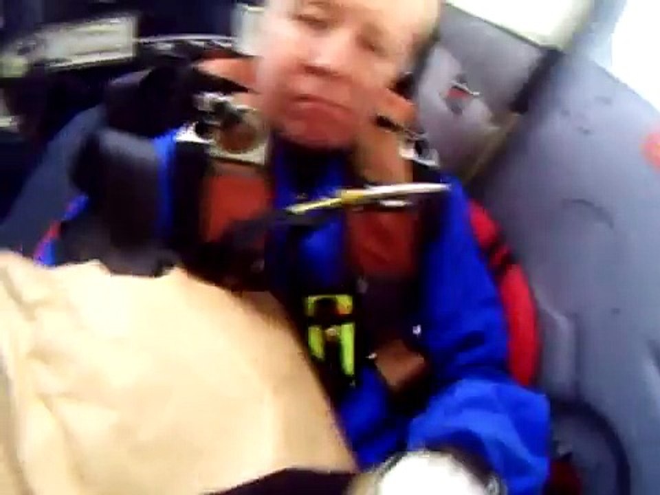 Cutaway from a ripped WW II round parachute.