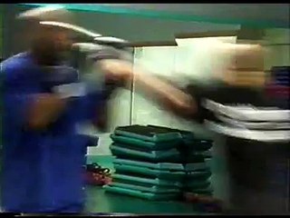 Chuck Liddell sparring with Gilbert Yvel and Martin De Jong