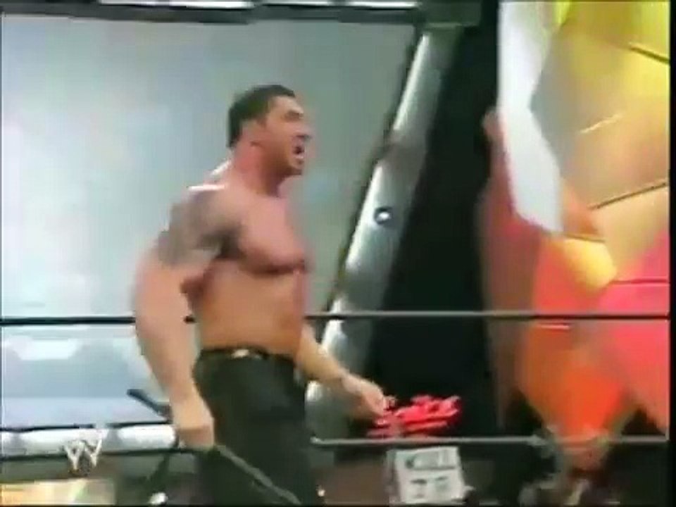 Batista helps Jim Ross and destroy Triple H 2005