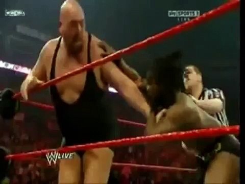 Big Show Falcon Punches Referee out cold!