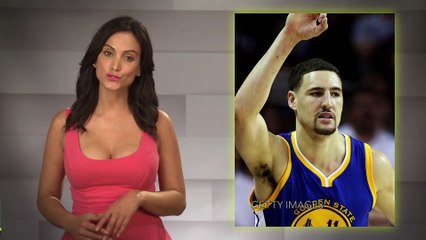 Klay Thompson Hits Halfcourt Shot While Riding Bicycle