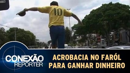 Garoto se equilibra em corda para juntar dinheiro da faculdade