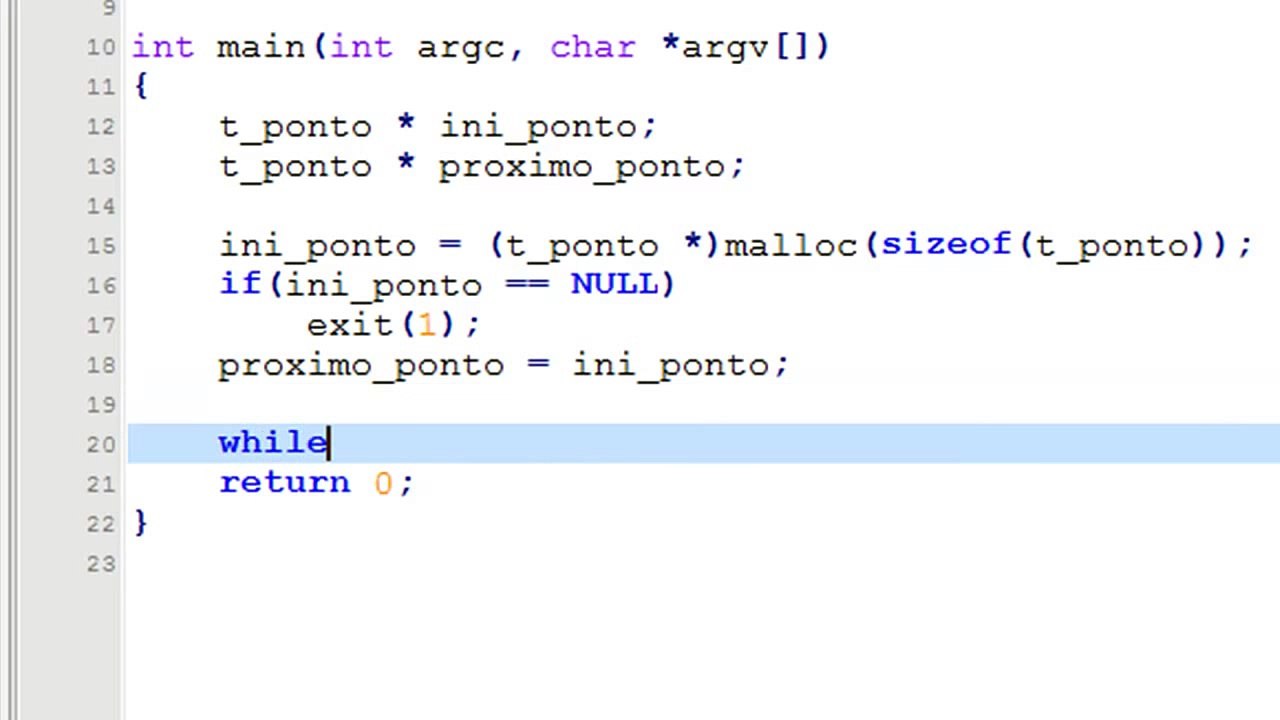 Programação em C - Exemplo simples de lista encadeada