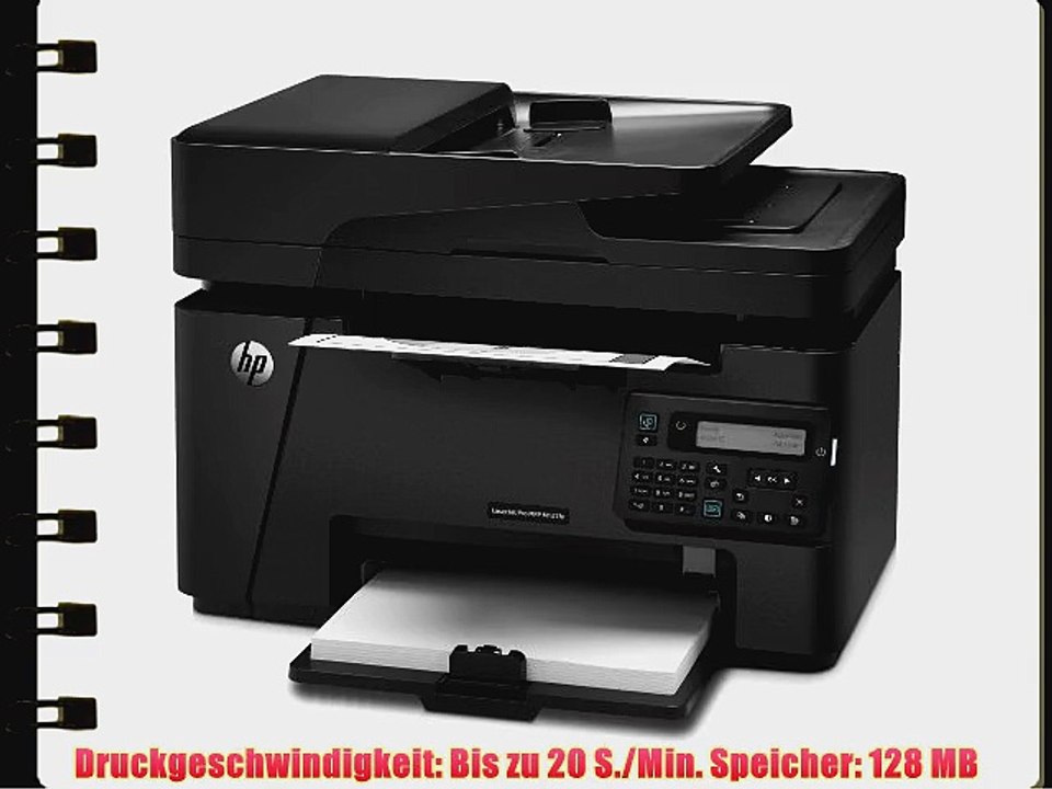 Hewlett Packard M127fn LaserJet Pro Laser-Multifunktionsdrucker (Scanner Kopierer Fax 600 x