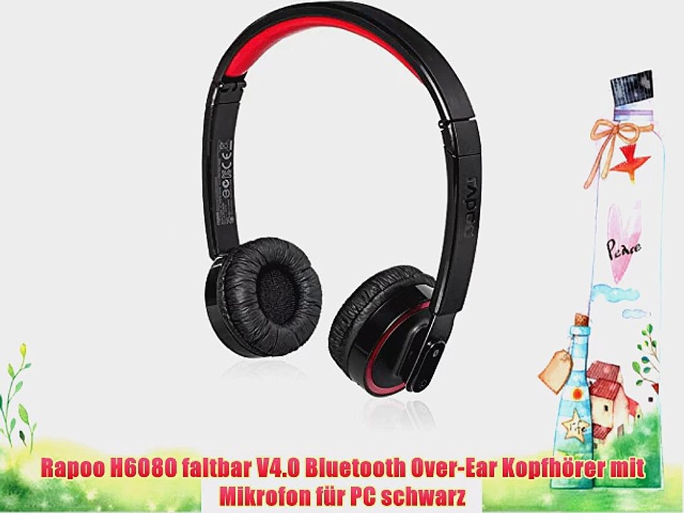 Rapoo H6080 faltbar V4.0 Bluetooth Over-Ear Kopfh?rer mit Mikrofon f?r PC schwarz