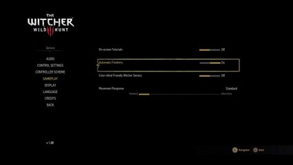 The Witcher 3: Wild Hunt Menu Glitch