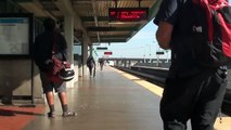 SF/SFO Airport/Millbrae Train Arriving at West Oakland BART (HD)
