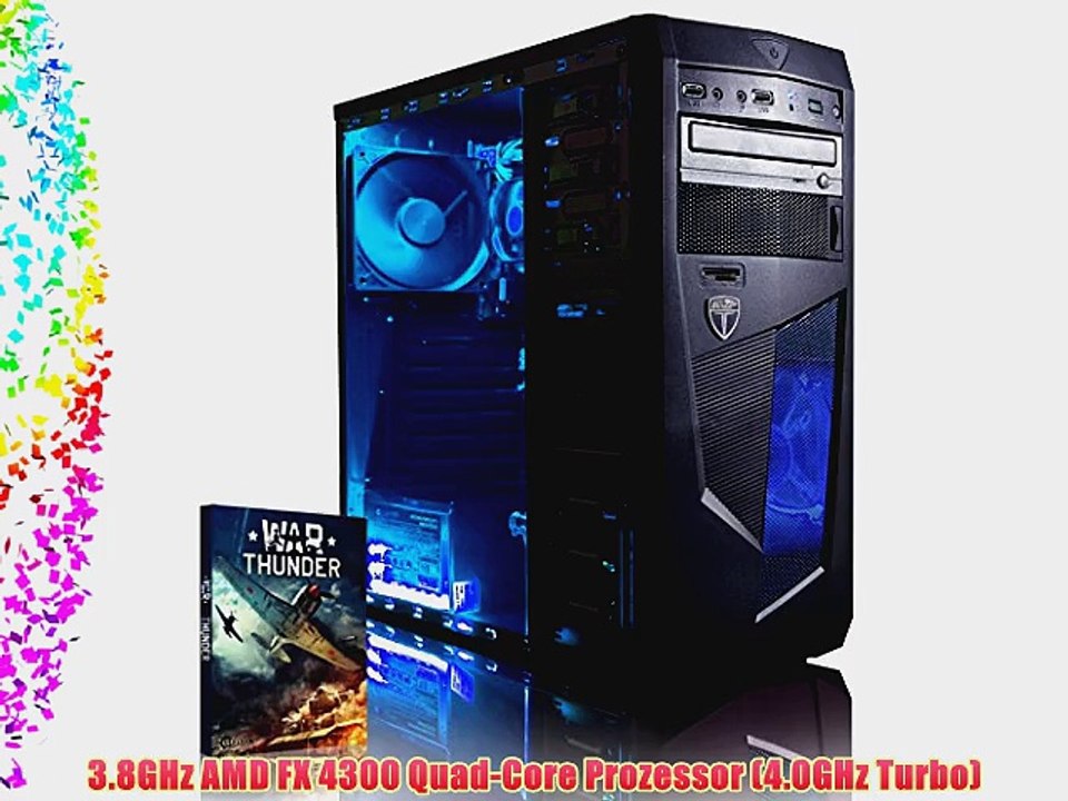 VIBOX Theta 7 - 4.0GHz AMD Quad Core Desktop Gamer Gaming PC Computer mit WarThunder Spiel