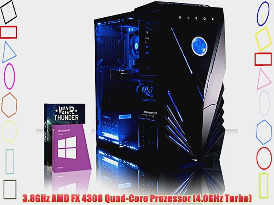 VIBOX Centre 4SW - 4.0GHz AMD Quad-Core Gamer Gaming PC Multimedia Desktop PC Computer mit