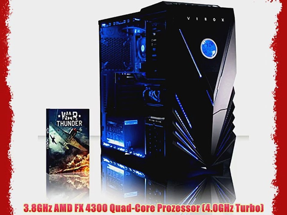 VIBOX Centre 4S - 4.0GHz AMD Quad-Core Gamer Gaming PC Multimedia Desktop PC Computer mit WarThunder