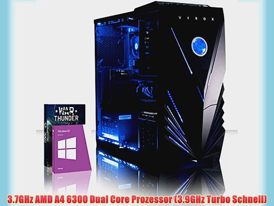 VIBOX Essentials 30 - 3.7GHz AMD Dual Core Windows 10 Desktop Gamer Gaming PC Computer mit
