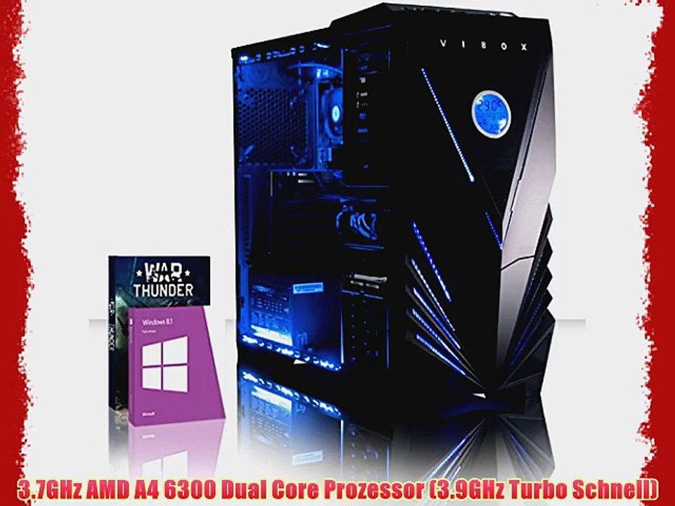VIBOX Essentials 32 - 3.7GHz AMD Dual Core Windows 10 Desktop Gamer Gaming PC Computer mit