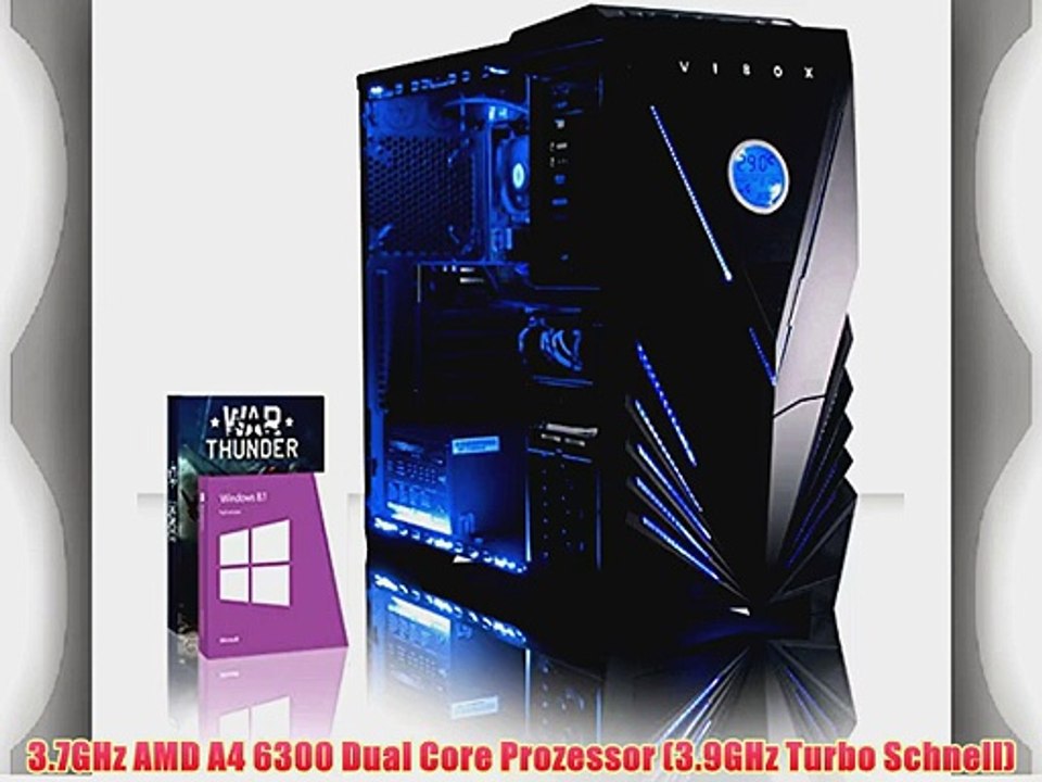 VIBOX Essentials 34 - 3.7GHz AMD Dual Core Windows 10 Desktop Gamer Gaming PC Computer mit