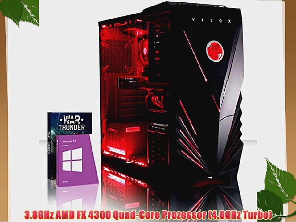 VIBOX Centre 4XW - 4.0GHz AMD Quad-Core Gamer Gaming PC Multimedia Desktop PC Computer mit