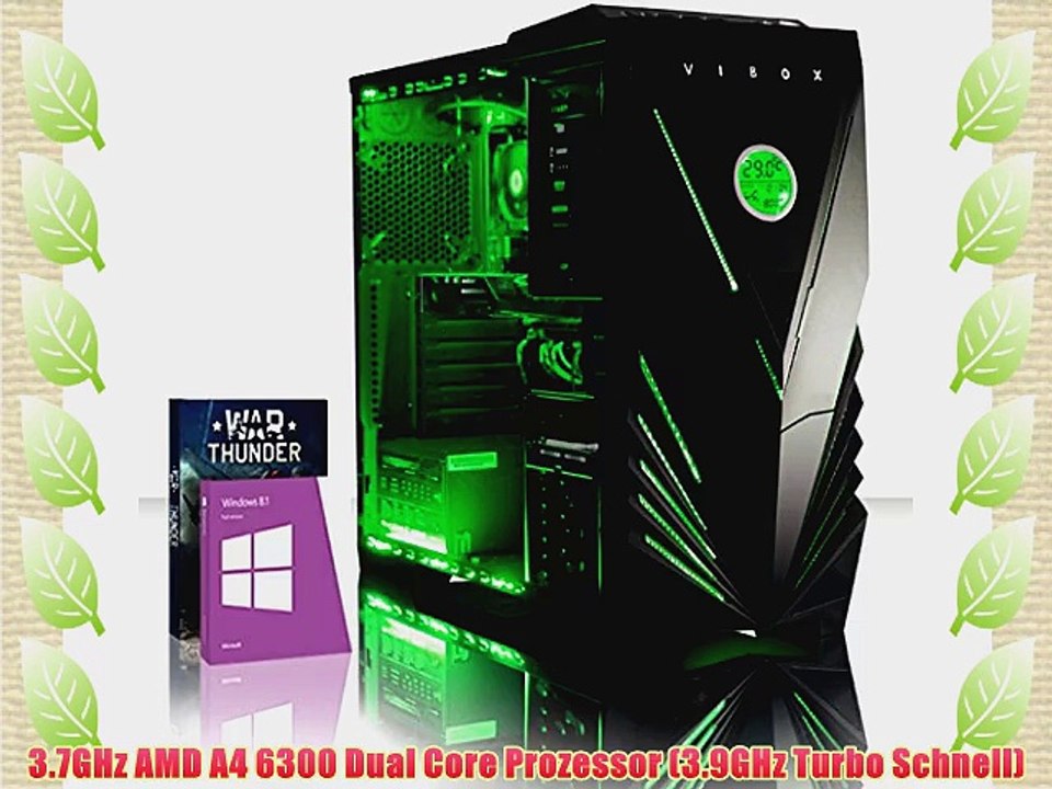 VIBOX Essentials 51 - 3.7GHz AMD Dual Core Windows 10 Desktop Gamer Gaming PC Computer mit
