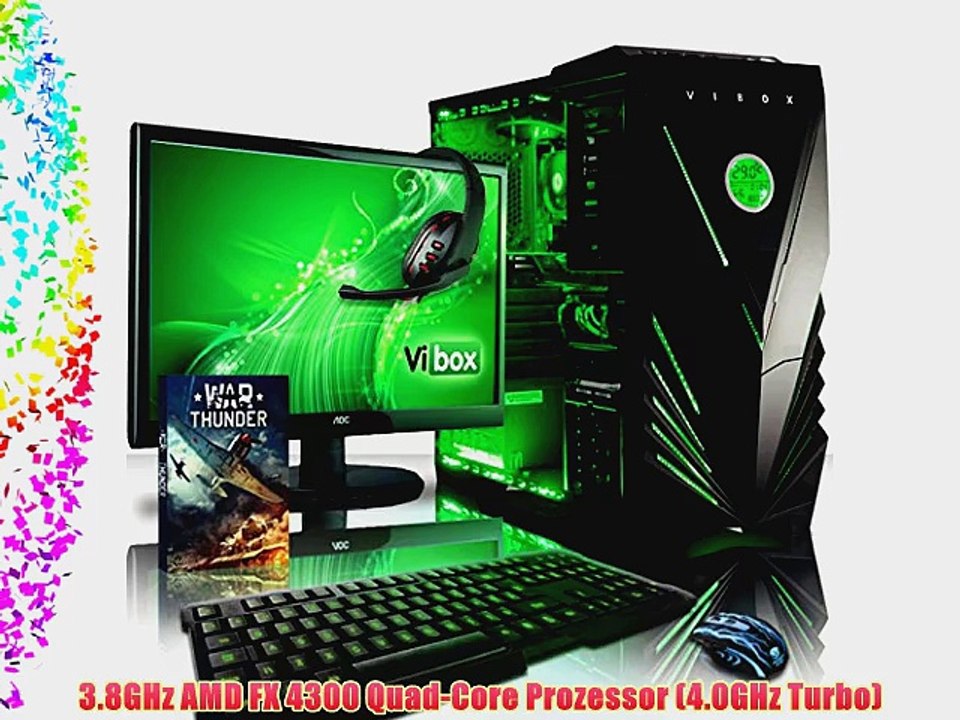 VIBOX Centre Paket 4L - 4.0GHz AMD Quad-Core Gamer Gaming PC Multimedia Desktop PC Computer