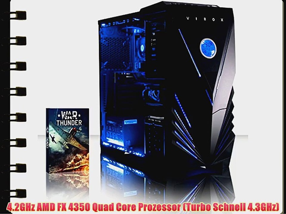 VIBOX Fusion 1 - 4.2GHz AMD Quad Core Familie Multimedia Desktop Gamer Gaming PC Computer mit