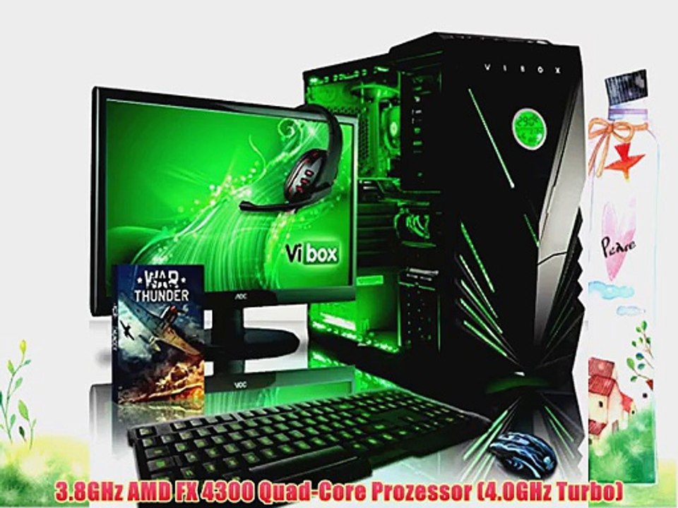 VIBOX Centre Paket 4XLW - 4.0GHz AMD Quad-Core Gamer Gaming PC Multimedia Desktop PC Computer
