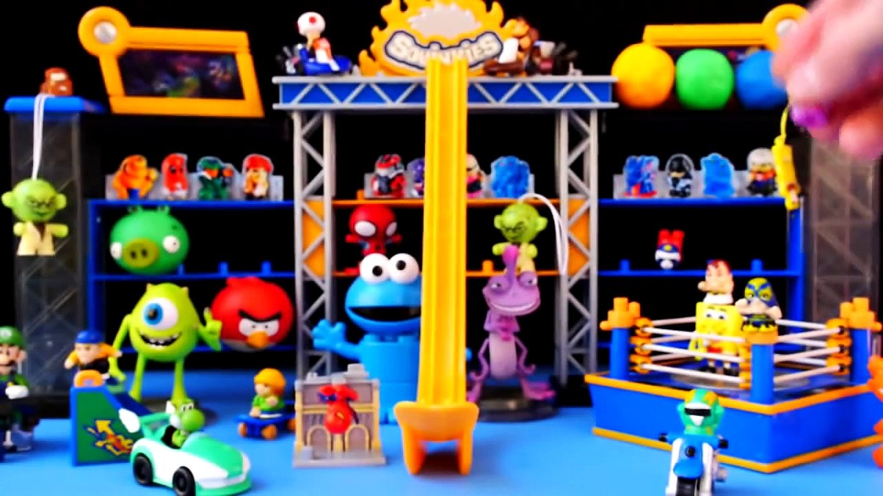 Play Doh Surprise Toy Squinkies Disney Pixar Cars 2 Spongebob Spiderman Power Rangers