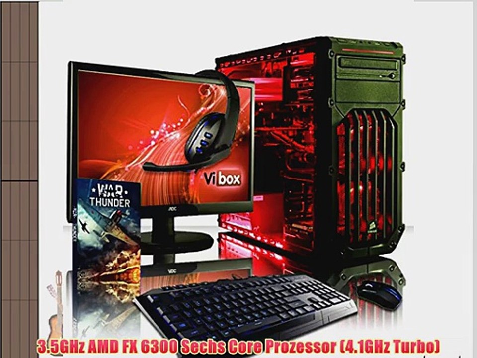 VIBOX Warrior Paket 4W - Schnell 4.1GHz 6-Core Hohe Spezifikation Desktop Gamer Gaming PC Computer