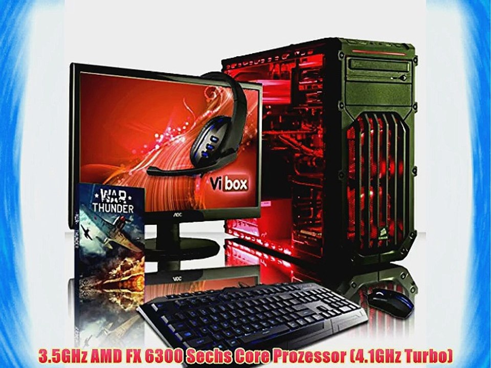 VIBOX Warrior Paket 4XLW - Schnell 4.1GHz 6-Core Hohe Spezifikation Desktop Gamer Gaming PC