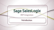 Enterprise Resource Planning (ERP) Integration for Sage SalesLogix - Introduction