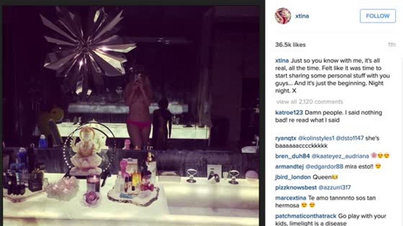 Christina Aguilera zeigt sich oben ohne auf Instagram