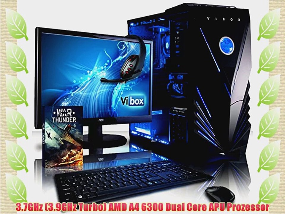 VIBOX Vision Paket 2W - 3.9GHz Dual Core B?ro Familie Gamer Gaming PC Multimedia Desktop PC