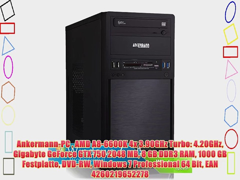 Ankermann-PC  AMD A8-6600K 4x 3.90GHz Turbo: 4.20GHz Gigabyte GeForce GTX 750 2048 MB 8 GB