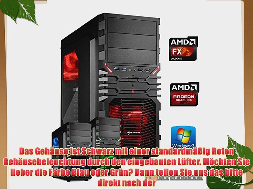 dercomputerladen Gamer PC System AMD FX-6350 6x39 GHz 16GB RAM 500GB HDD Radeon R9 285 -2GB