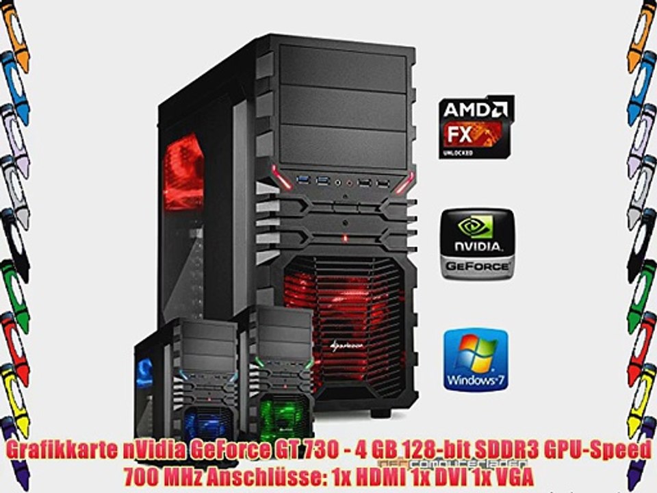 dercomputerladen Gamer PC System AMD FX-6350 6x39 GHz 8GB RAM 500GB HDD nVidia GT730 -4GB inkl.